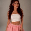 Keten Balon Şort Etek Pembe