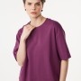 Bisiklet Yaka Basic T-Shirt Mürdüm