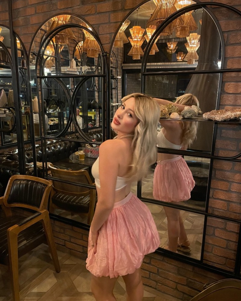 Keten Balon Şort Etek Pembe