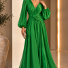 Emerald Drape Bel Detaylı Yeşil Abiye Elbise Emerald Drape Bel Detaylı Yeşil Abiye Elbise